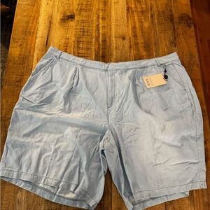NYDJ light blue Flat Front relaxed Bermuda Shorts oceanfront 100% cotton 26w NWT